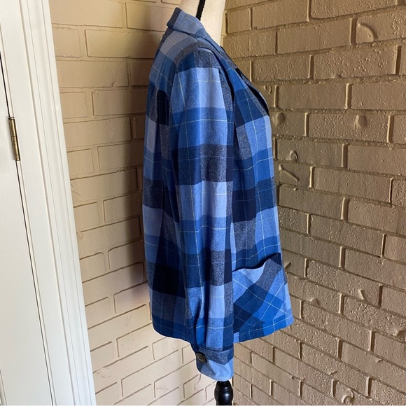Pendleton Vtg Virgin Wool Jacket Womens Large Plaid Button Collar 49er Heritage - Picture 2 of 8